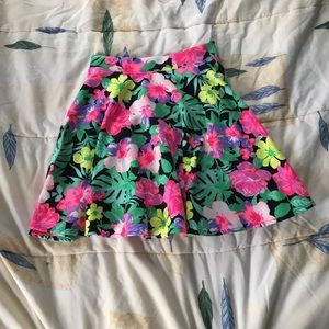 Black Floral Skater Skirt (SOLD)